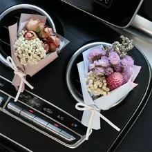 Внутри Авто воздушный диффузор декорация для вентилятора зажим быстросохнущие вечные цветы креативное украшение, подарки для пользователей автомобиля свадебные подарки