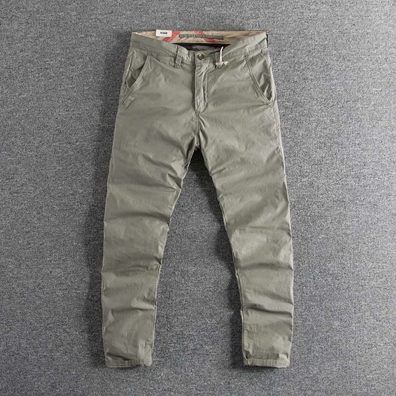 Барон брюки мужские тонкие мужские брюки для отдыха модные брендовые корейские брюки прямые мужские брюки - Цвет: Серый