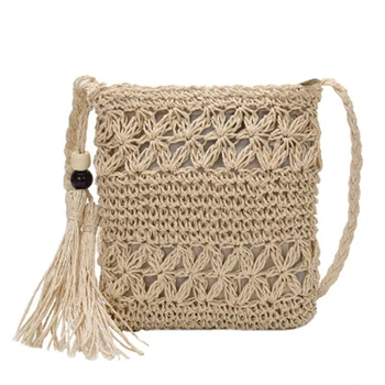 

Women Messenger bags Ins Hot Sale Hollow Out Woven Single shoulder Crossbody Tassel Beach Casual Straw Bag for Women girl bags