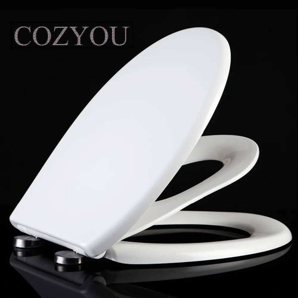 

Double layer Toilet seat children and adults toilet lid Round shape Silent slow closure, width 35-38cm, length 40-48cm COZYOU