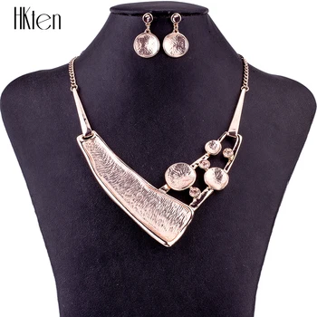 

MS1504724 Fashion Jewelry Sets High Quality Lead&Nickle Free Metal Design RoseGold Plated Woman's Necklace Earring Set