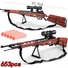 AWP Револьвер пистолет SWAT Technic Военная армейская модель строительные блоки кирпичное оружие совместимые Игрушки для мальчиков WW2