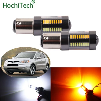 

2 x 1157 BAY15D Dual Color White / Amber Switchback 66-SMD LED Day Light Turn Signal Bulbs for Acura RDX 2007 - 2012