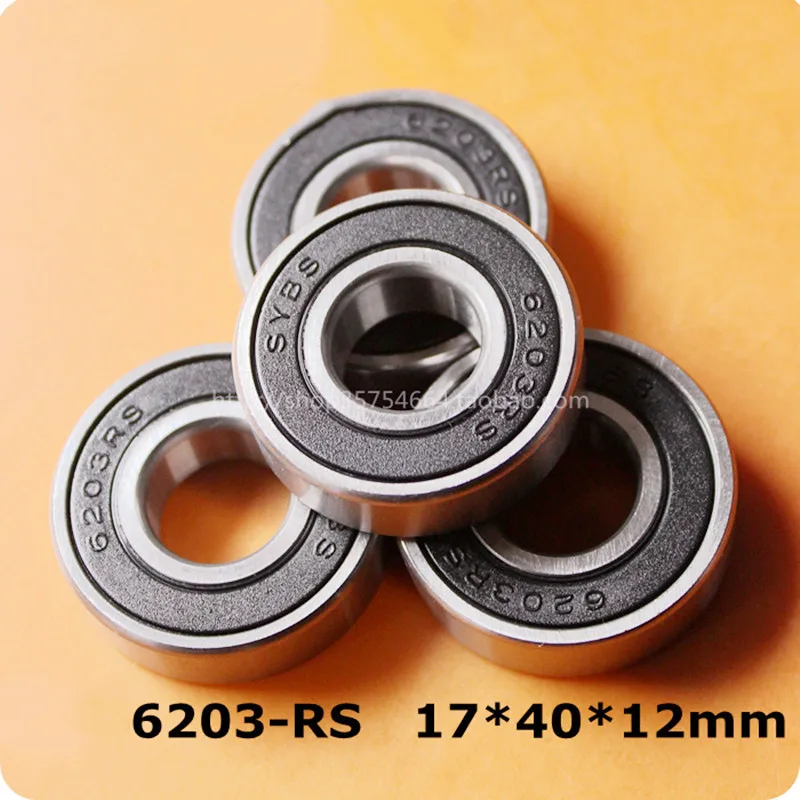 6203RS 17*40*12 (мм) 1 шт. Бесплатная доставка, подшипники резиновые уплотнительные подшипники 6203 6203RS хромированная сталь глубокий паз подшипник