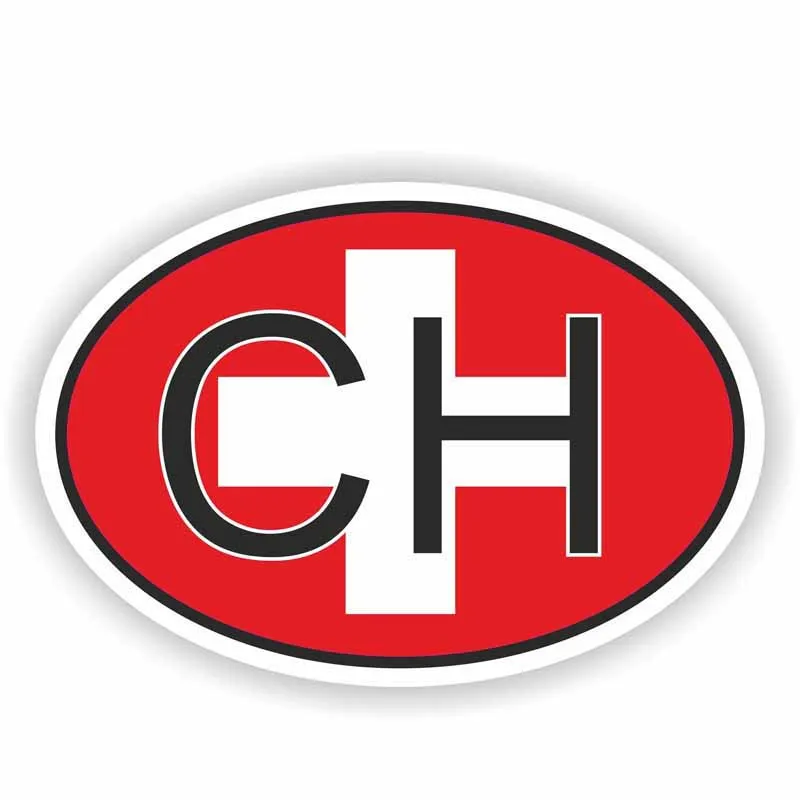 

14.2CM*9.5CM Creative CH SWITZERLAND Country Code Flag Car Sticker Helmet Decal 6-0929
