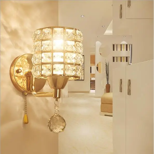 

Iron led crystal wall lamp UP&Down light 30w-60w with E27 E14 base bulbs wall wall lamp creative hallway hotel staircase lamp