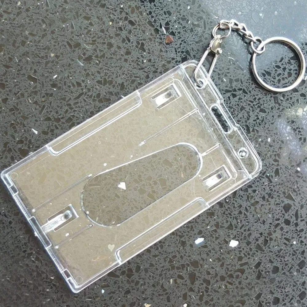 3 10 Sets Hard ID Card Badge Holder 60mm x 100mm + Keyring Locking