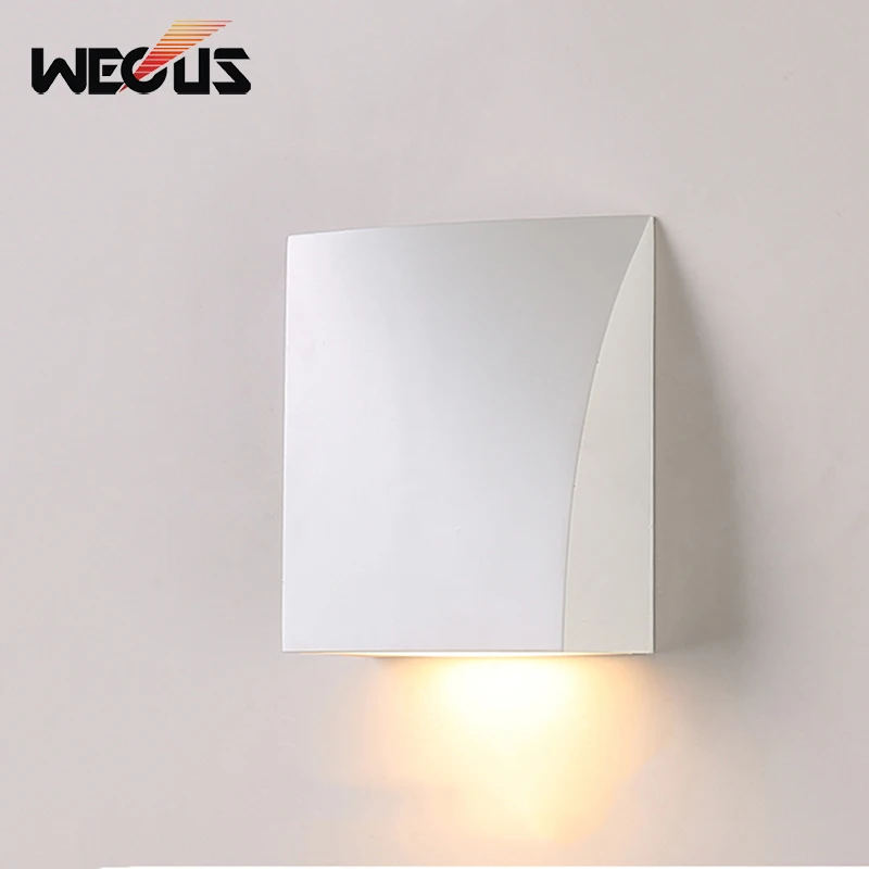 

LED square model indoor wall lamp bedside parlor corridor sconces modern concise trichromatic dimming small wall light fixtures