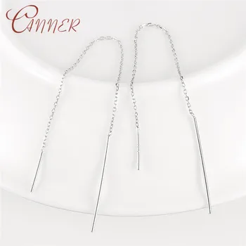 

CANNER Long Tassel Earrings Drop Earrings for Women Minimalism Personality Ear Line Dangle Earrings Silver 925 Oorbellen Jewelry