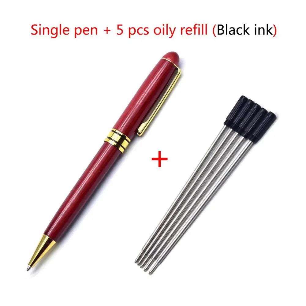 Guoyi G088 высококачественные деревянные шариковая ручка из красного и белого дерева для обучения, офиса, школы, канцелярские принадлежности, Подарочная роскошная ручка и бизнес-ручка для отеля - Цвет: Red-5 Black ink