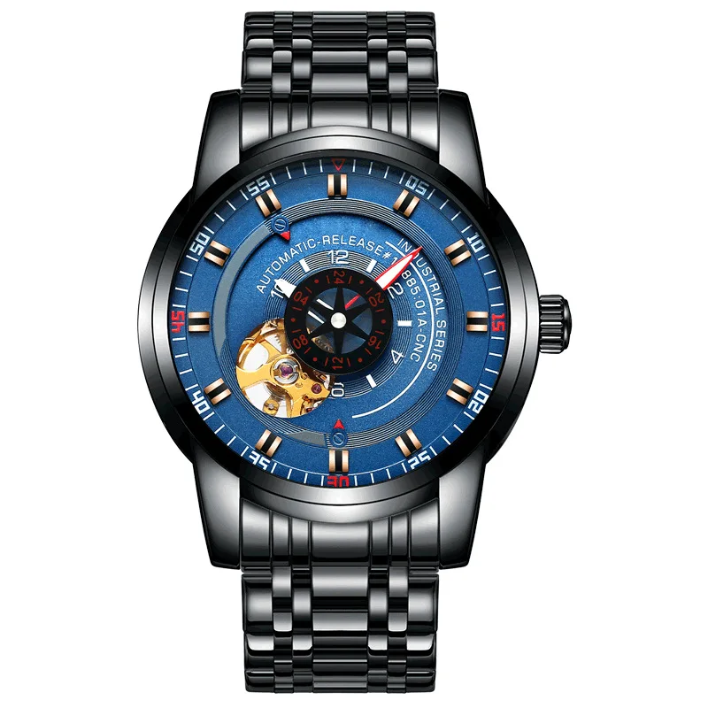 

mens luxury wristwatch Automatic mechanical lvyin brand watches steel leather man watches waterproof Citizen movement