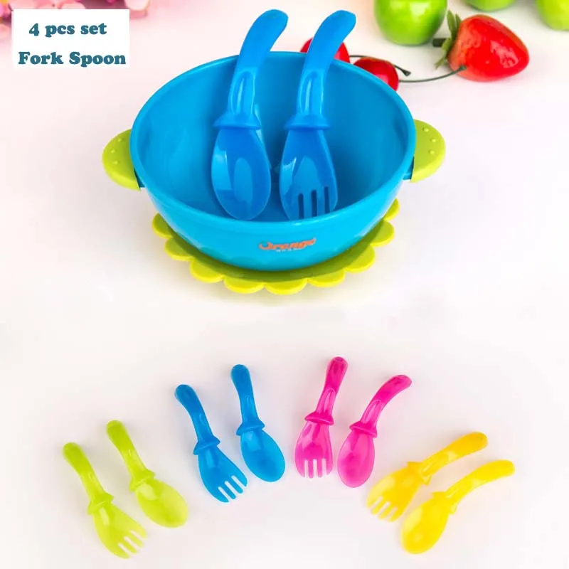 2 Spoon &amp Fork Baby Pacifier Feeding Solid Supplies Curved Children Tableware | Мать и ребенок
