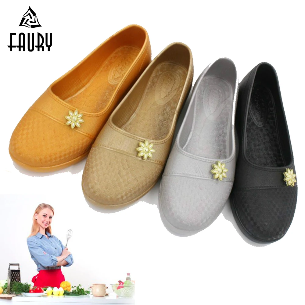 

2019 Chef Non-slip Waterproof Oil-proof Shoes Kitchen Work Master Cook Hotel Restaurant Female coffee Shop Summer Rain Boots