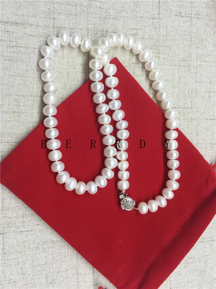 7-8 мм натуральное жемчужное ожерелье Горячая Акция отличный подарок хороший подарок для леди женщин девочек рождественские украшения