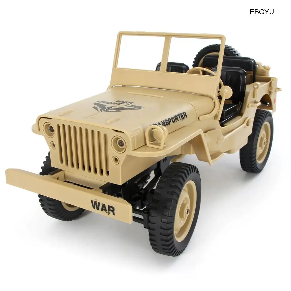 JJRC Q65 1/10 военный RC Jeep 2,4G Полный масштаб пропорции 4WD 15 км/ч военный RC автомобиль внедорожный багги автомобиль со Световые индикаторы RTR - Цвет: Yellow