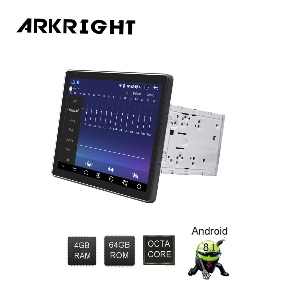 ARKRIGHT 9,7 ''2Din 4+ 64 ГБ Android 8,1 автомобильный Радио Аудио стерео Встроенный 4G gps/Автомобильный мультимедийный плеер двунаправленное крепление