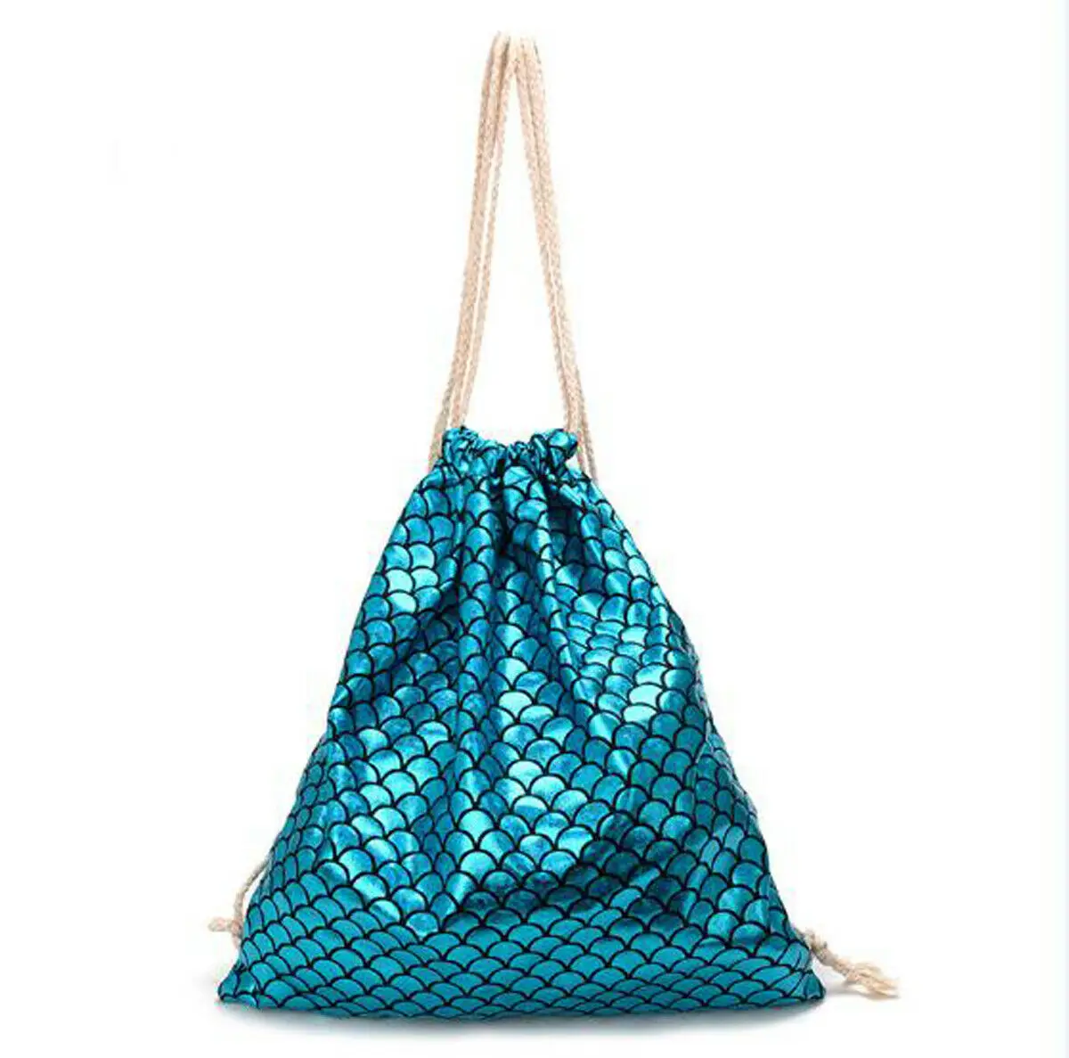 Turquoise Mermaid Scales Fashion Diagonal Single Shoulder Workout Bag
