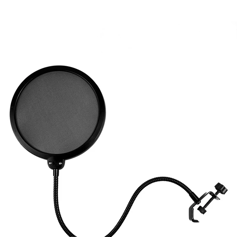 Микрофон, поп-фильтр ветрового стекла крышка фильтра студийное оборудование для вещания записи с гибкий держатель Gooseneck черный