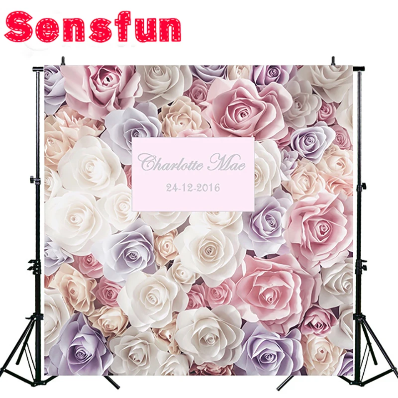 

Flower Wedding Photocall Vinyl Photo Backgrounds newborn Photography Backdrops for Photo studio 7x5ft