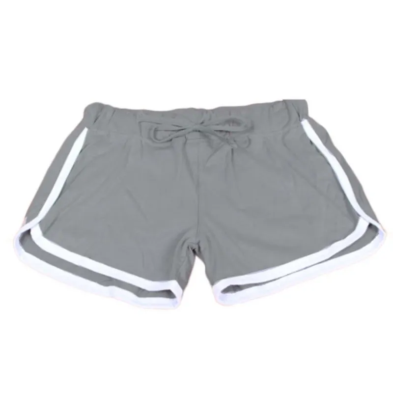 Gray White WEIXNBUY/Лидер продаж, шорты на шнурке Yo-Ga, Женская Повседневная Свободная хлопковая контрастная привязка, с разрезом сбоку, эластичная резинка на талии, короткие, Feminino - Цвет: Gray White