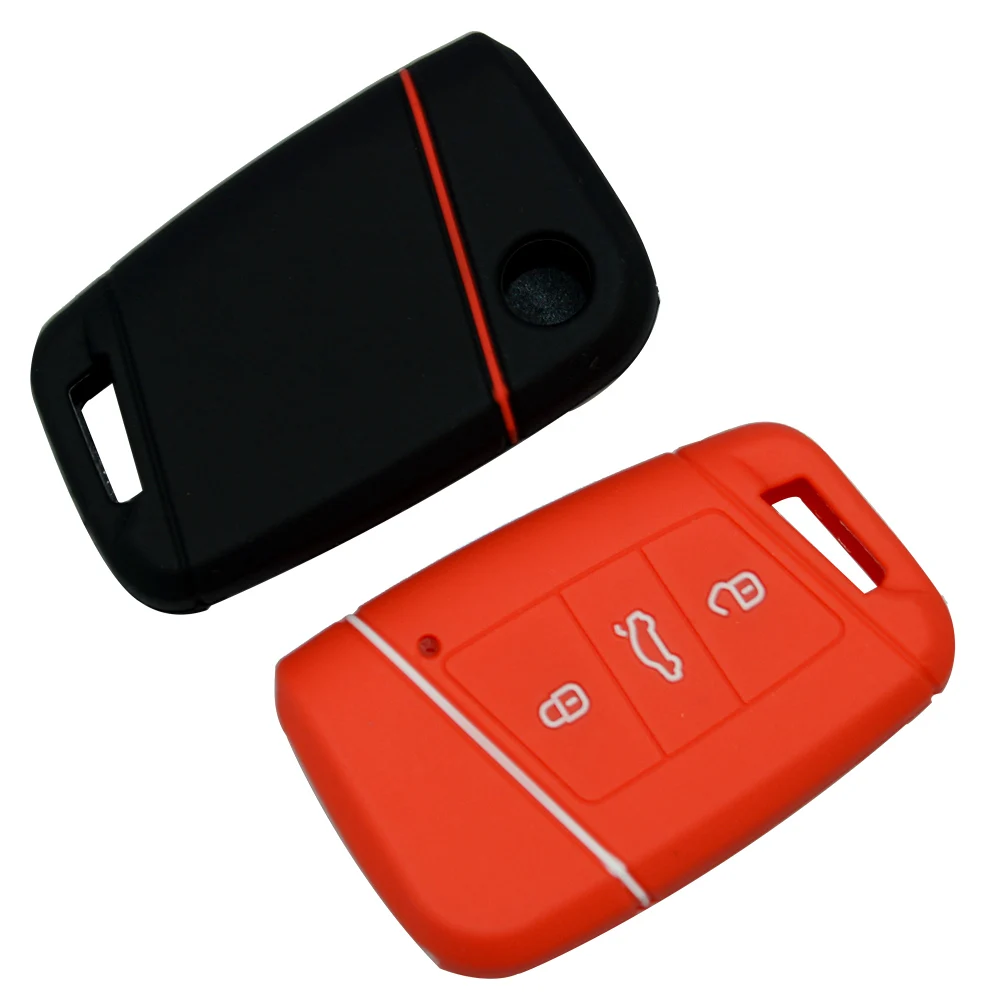 OkeyTech 3 кнопки мягкий резиновый силиконовый чехол для ключей от машины Volkswagen Magotan B8