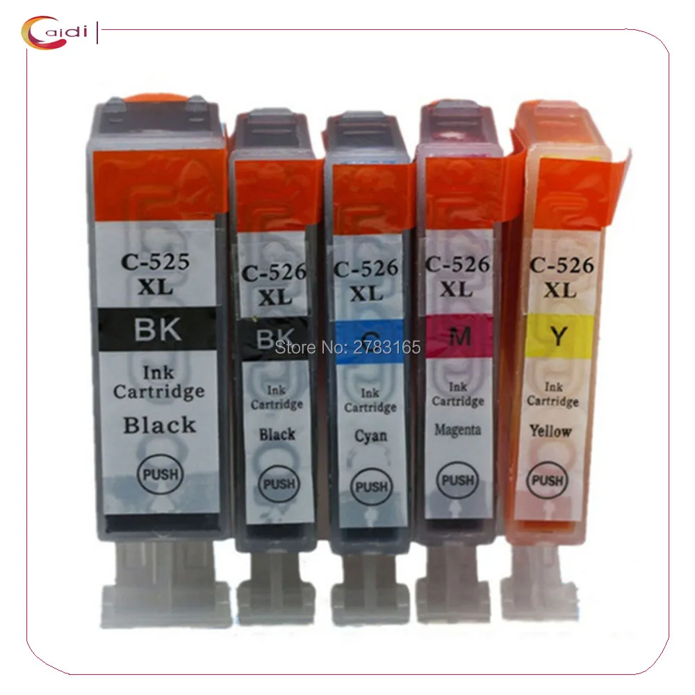 5 шт. PGI-525 CLI-526 переработанного чернильного картриджа для iP4850 iX6550 MG5150 MG5250 MG6150 MG8150 MX885 MG5350 MG6250 MG8250 iP4950 принтер