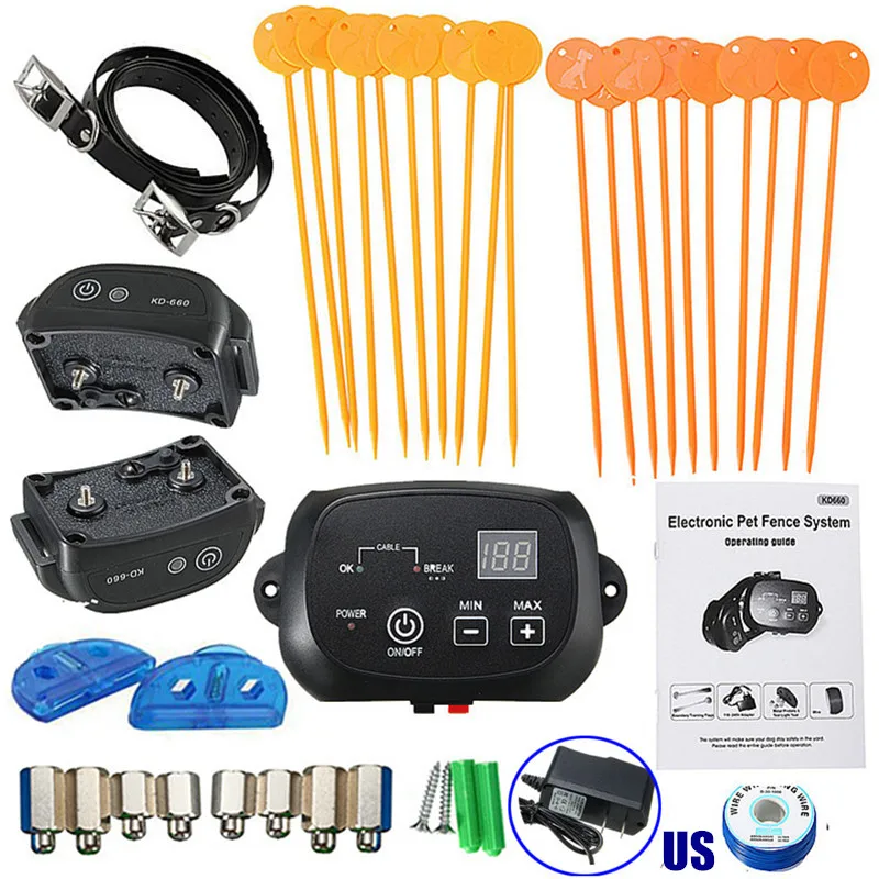 

Electric Dog Fence for 1/2/3 Dogs Wireless Shock Collar Waterproof Hiddens System 5000 Square Meters Range