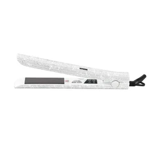 Eas-Rose Gold Hand Made Sparkling Crystal Diamond Rhinestone Lcd Digital Display Flat Iron Crystal Gems Titanium Hair Straight