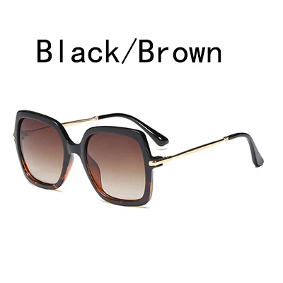 Black Brown IGUETTA квадратные роскошные солнцезащитные очки женские брендовые дизайнерские женские модные большие коробки уличная съемка солнечные очки IYJB097 - Цвет линз: Black Brown