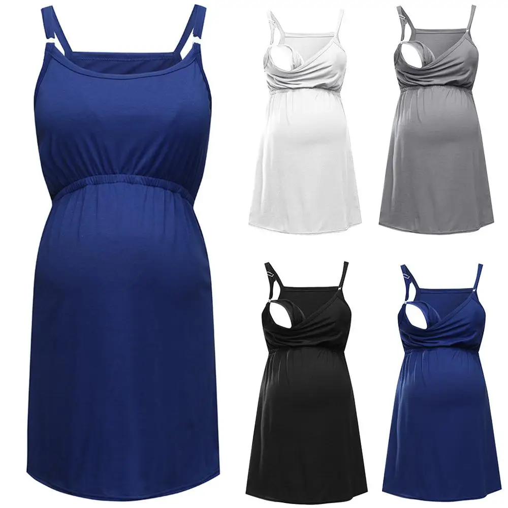 

Pregnancy Clothes Nursing Top Women Solid Pregnant Vest Nursing Baby For Maternity Sleeveless Blouse T-Shirt Tops Maternidad