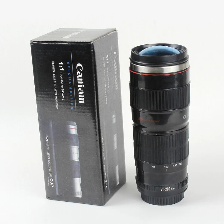 Зеркальная камера 70-200 кружка линза от фотоаппарата кофейная кружка с крышкой Фантастическая нержавеющая сталь молоко Caneca Lente чашки Посуда для напитков