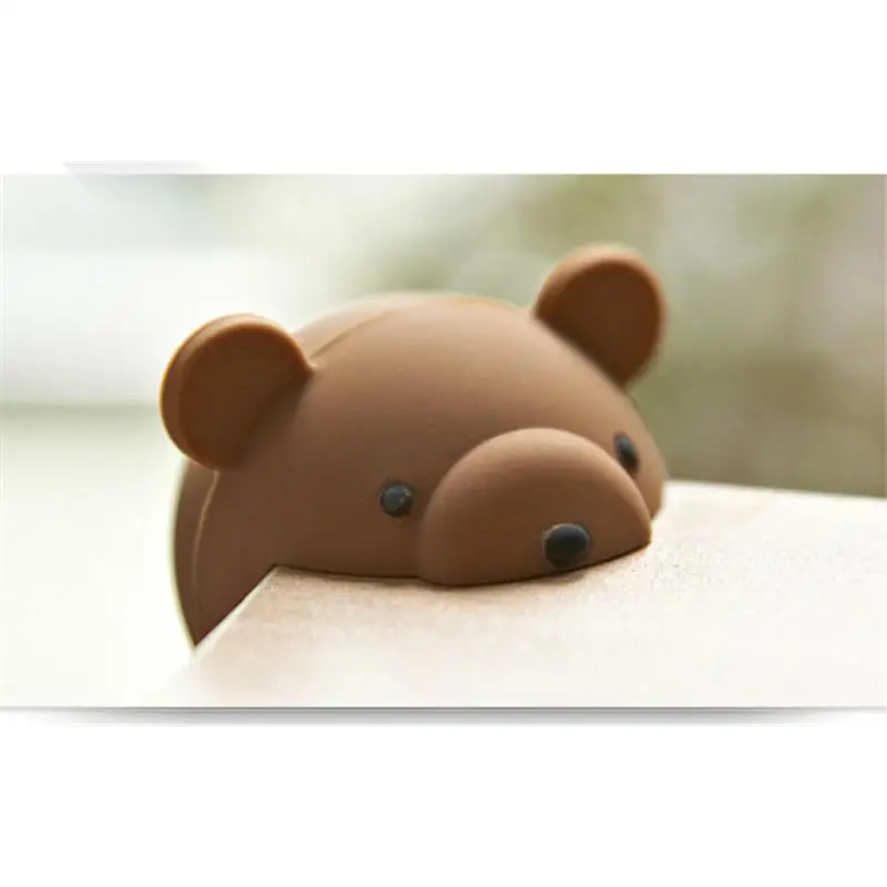 4 шт Силиконовые Детские Угловые протекторы мультфильм мягкая защитная подушка - Цвет: Bear