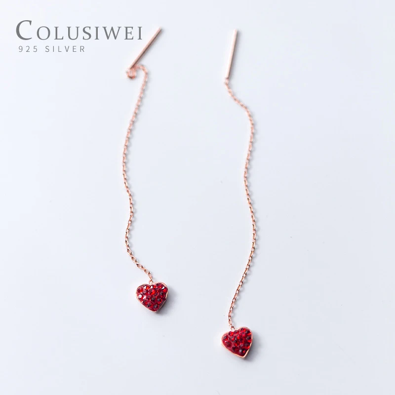 Colusiwei Новое поступление 925 стерлингового серебра Роскошные Длинные серьги