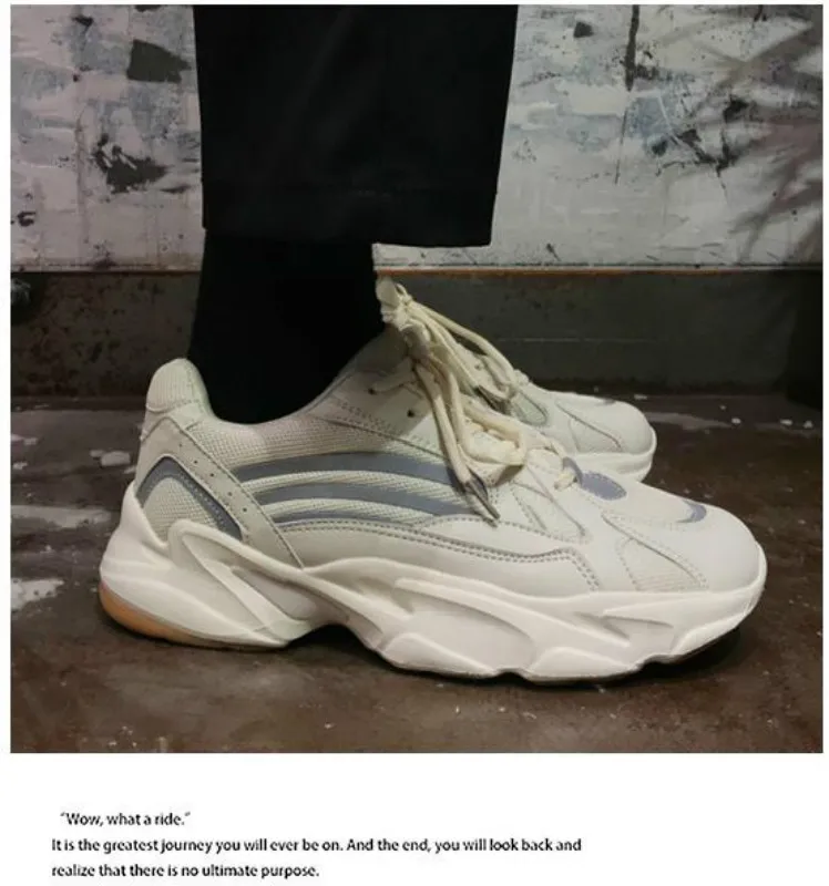 buy Hip Hop Street Reflective Dadly Sneakers Men Palform Mesh Shoe Kanye Unisex Tenis Masculino West Fashion Joker Zapatillas Hombre