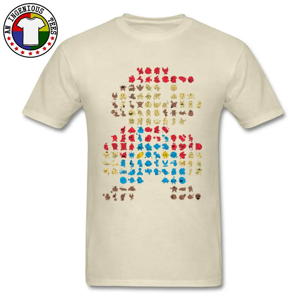  Men's T-Shirt Super-Mario0604 Classic Tops Shirts Cotton O Neck Short Sleeve Normal Tops Shirt Thanksgiving Day Super-Mario0604 beige