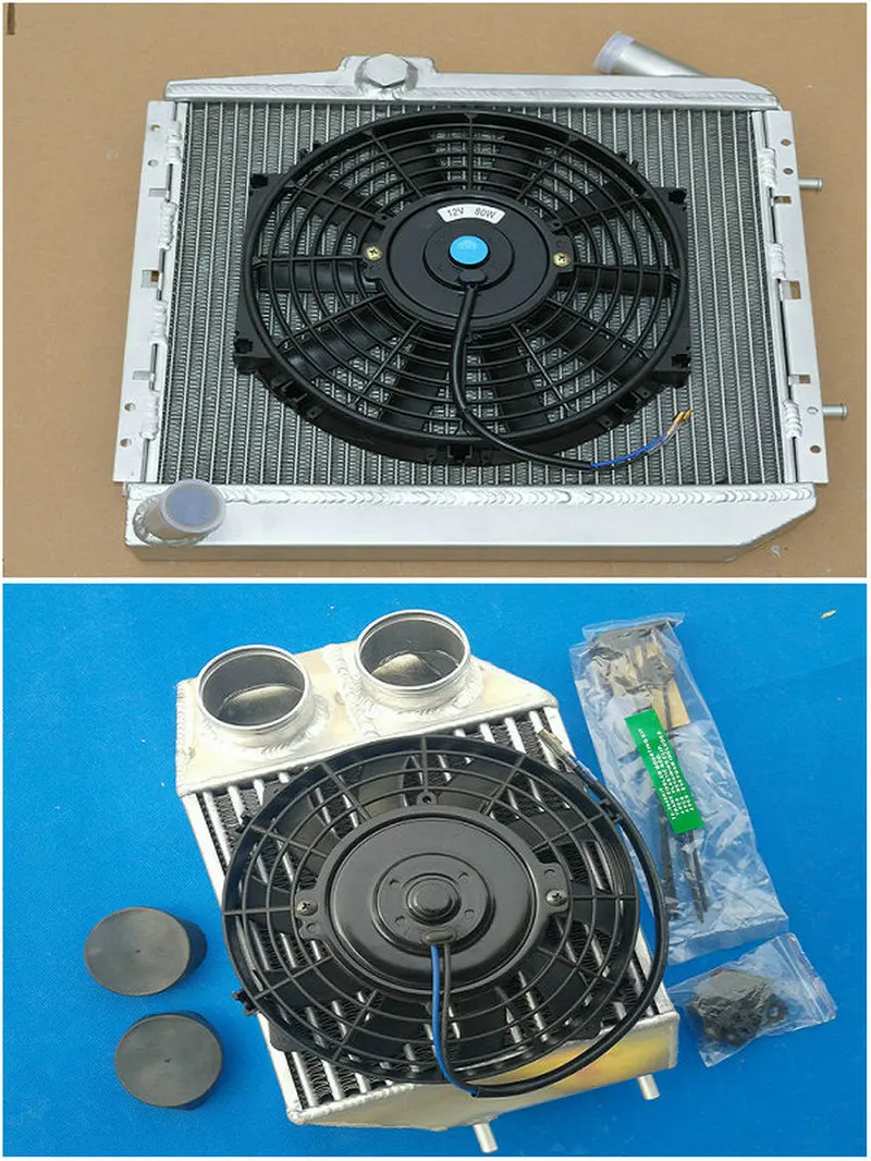 Aluminum Radiator&Intercooler&Cooling Fans FOR RENAULT SUPER 5/R5 9/11 1.4L GT TURBO MT 85-91 86 87 88 89 90 91