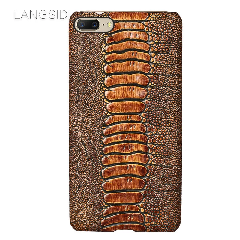 

Wangcangli brand phone case ostrich foot grain half-wrapped phone case For OnePlus 5 phone case full handmade custom processing