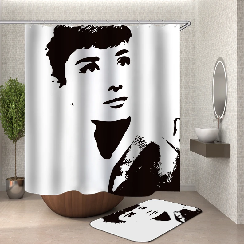 Мэрилин Монро занавеска для ванной комнаты занавеска для душа s занавески с крючками для ванной комнаты водоотталкивающая ванная комната или коврик - Цвет: HY306
