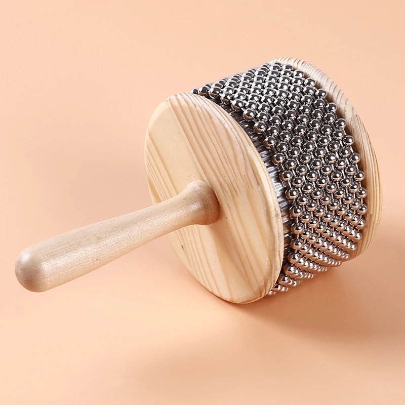 Деревянный Кабаса металлические бисерные цепи и цилиндр Поп ручной шейкер ударный инструмент для класса группа среднего размера