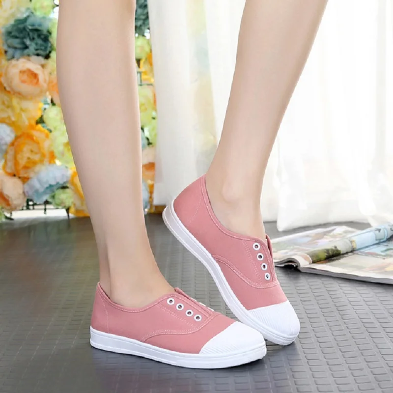 

2019 new low fashion trend wild canvas shoes flat casual comfort shoes a pedal lazy shoes