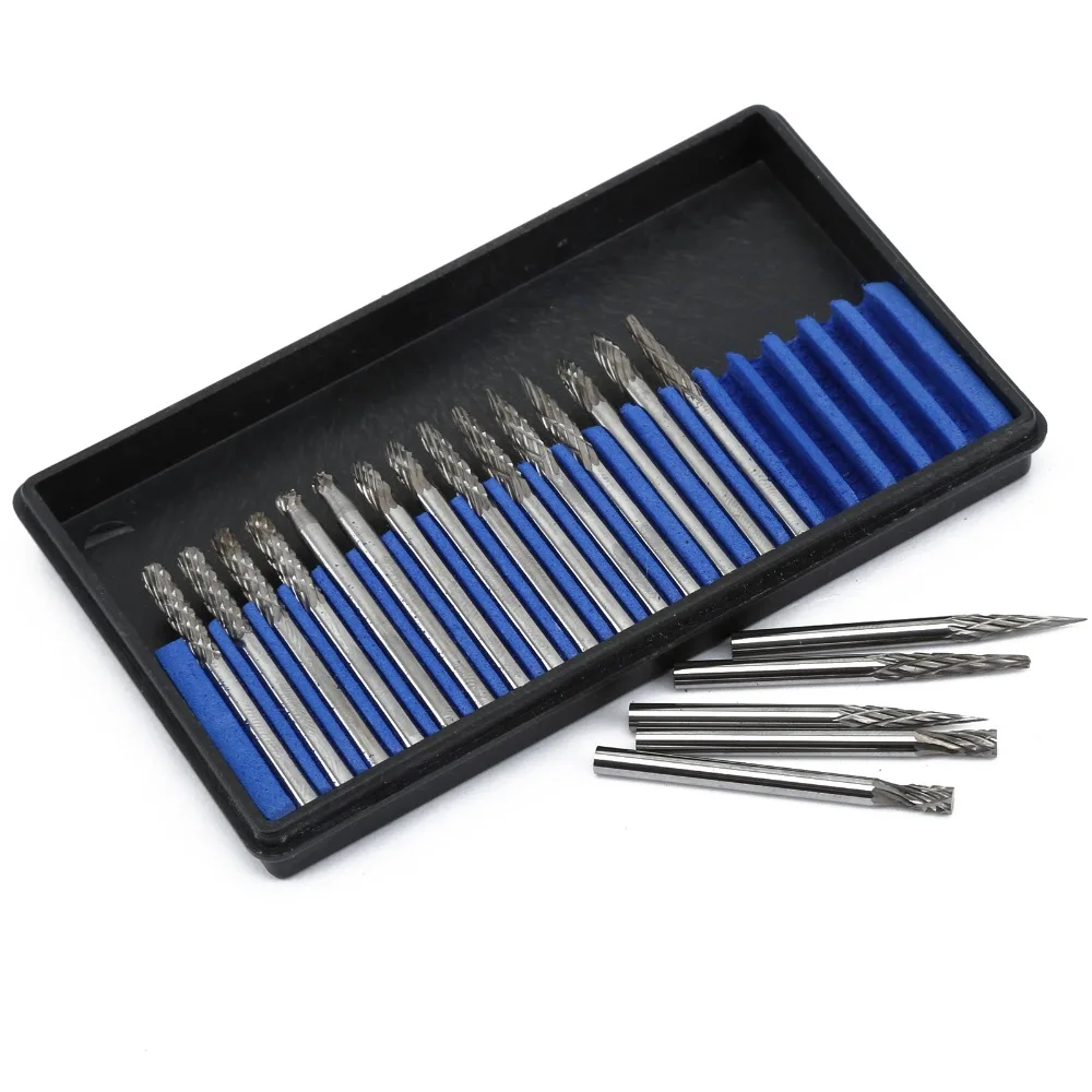 New 20Pcs/set 3x3mm Tungsten Steel Solid Carbide Burrs For Dremel Rotary Burrs Tool Drill Die Grinder Carving Bit Kit New 20Pcs/set 3x3mm Tungsten Steel Solid Carbide Burrs For Dremel Rotary Burrs Tool Drill Die Grinder Carving Bit Kit