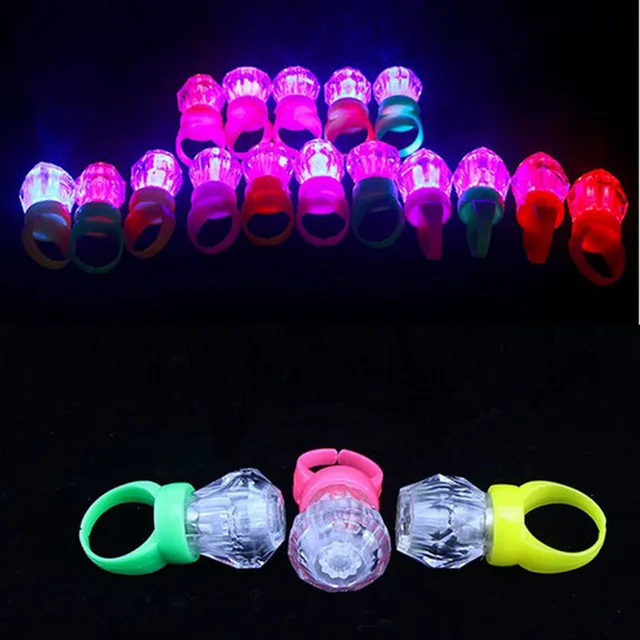 Children Adults LED Flashing Light Ring Blinking Jelly Finger Rings Jewelry Gift Glow Party