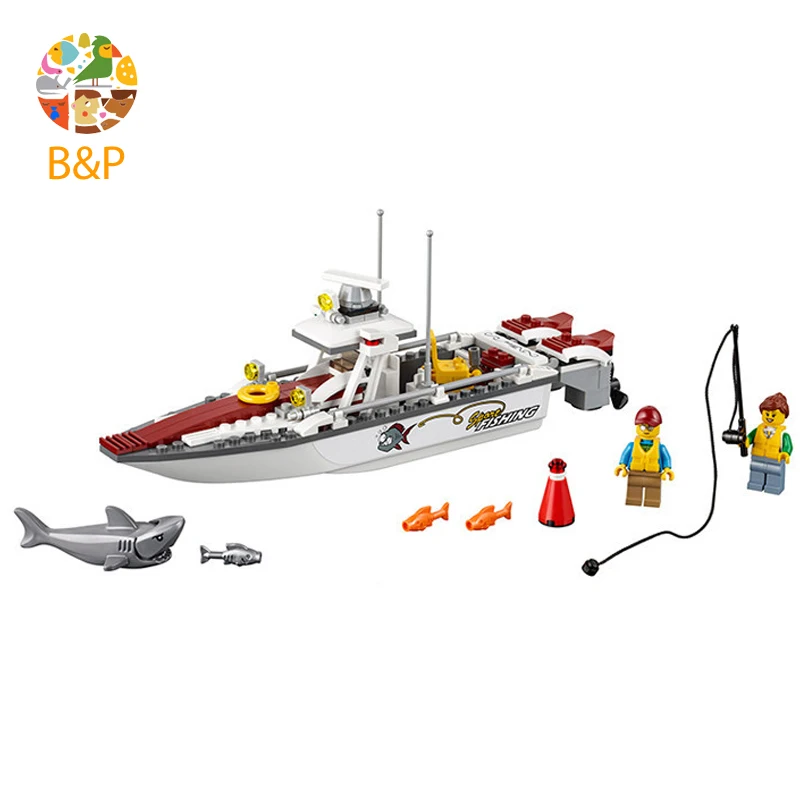 

Fishing boat 60147 160 Building Blcok set Brick compatible 10646 Toys for children Gift