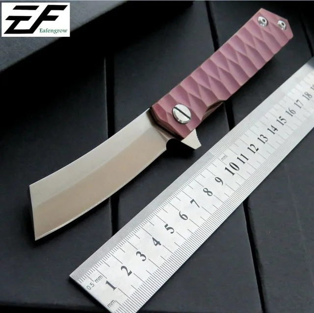 Eafengrow EF97 подшипник складной нож D2 лезвие стали 60HRCTC4 титановый сплав ручка нож Открытый Кемпинг Карманный EDC инструмент нож - Цвет: S