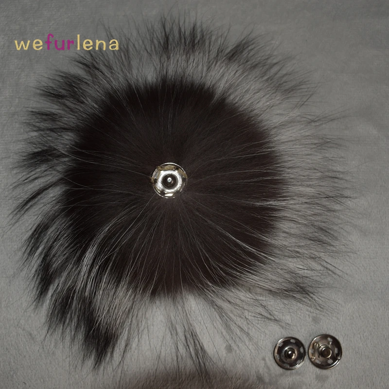 

Fashion Fur Big Genuine Real Silver Fox Fur Pompom Fur Pom Poms Hair Accessories Fur Pompon Ball For Shoes Hats Bags