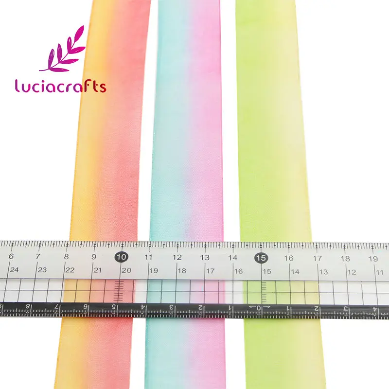 Lucia crafts 10 ярдов 25 мм градиентные ленты из органзы для свадьбы рукоделие