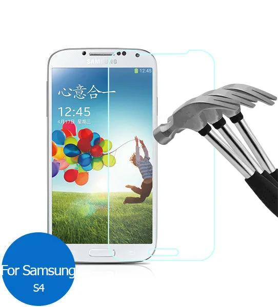 2PCS For Samsung Galaxy S4 tempered glass screen protector 9H Protective Film on IV I9500 I9505 e300s E300K SIV Altius HP01 | Мобильные