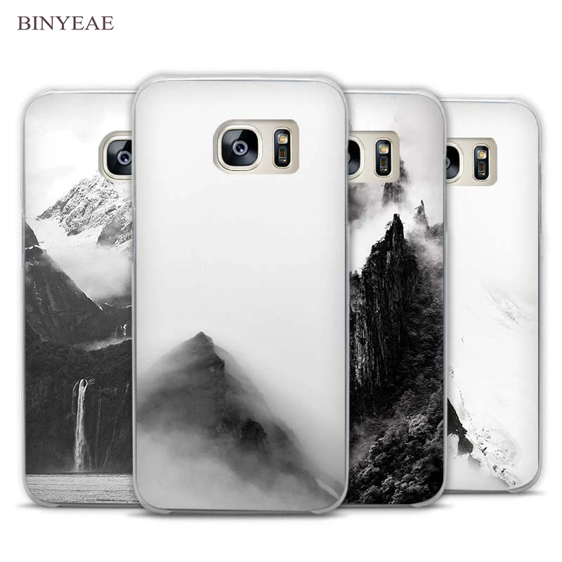 BINYEAE mountain mist black Clear Phone Case Cover for