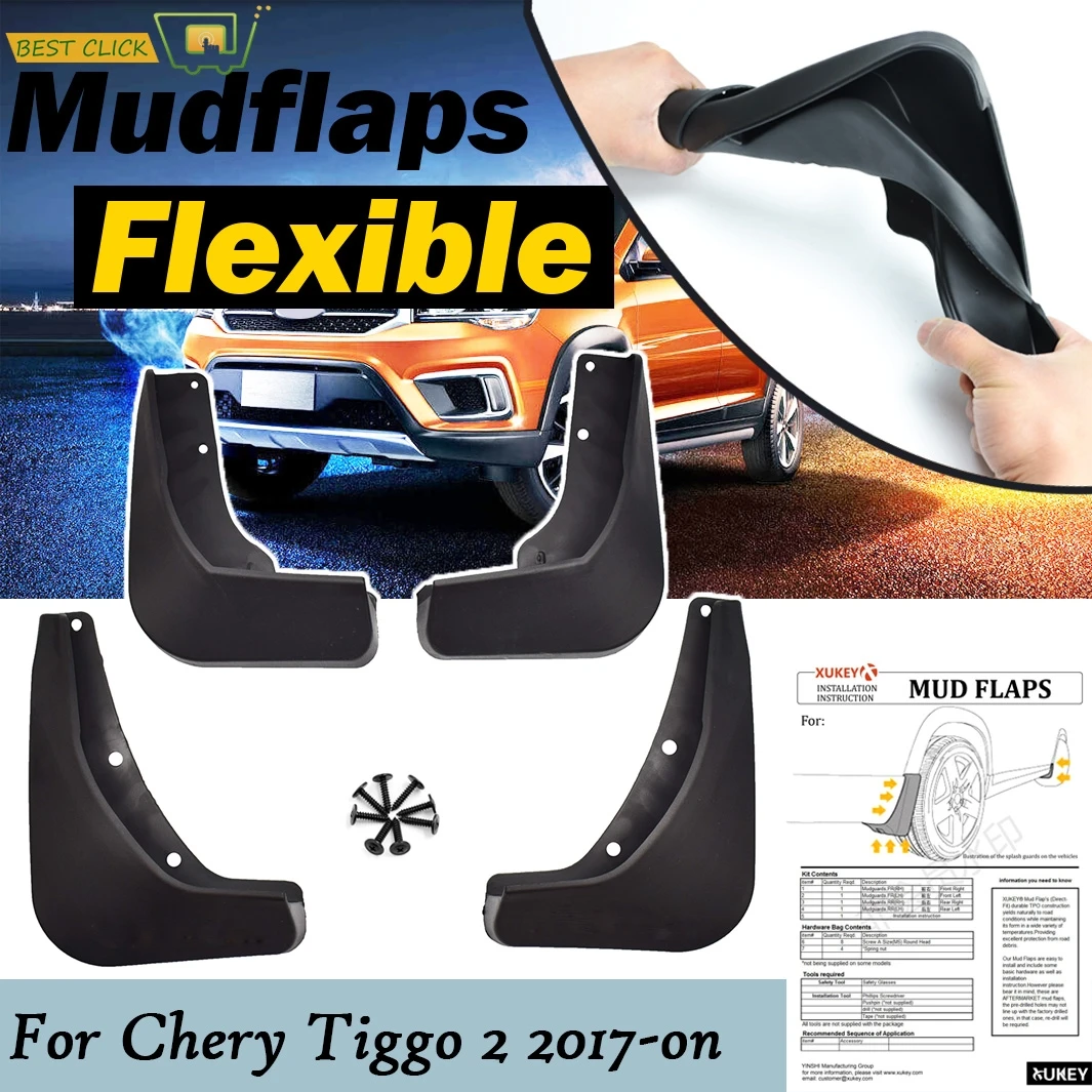 

Set Molded Mud Flaps For Chery Tiggo 2 2017-on DR3 Mudflaps Splash Guards Mud Flap Mudguards Fender Front Rear 2016 2018 2019