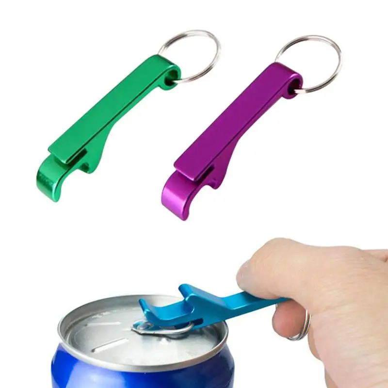 

2pcs Practical Keychain Bottle Opener Aluminum Alloy Beer Bottle Opener Bar Tool Home Restaurant Jar Opener (Random Color)